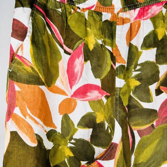 Tahari Size Medium Linen Tropical Pant Crop Travel Lightweight - Picture 6 of 6